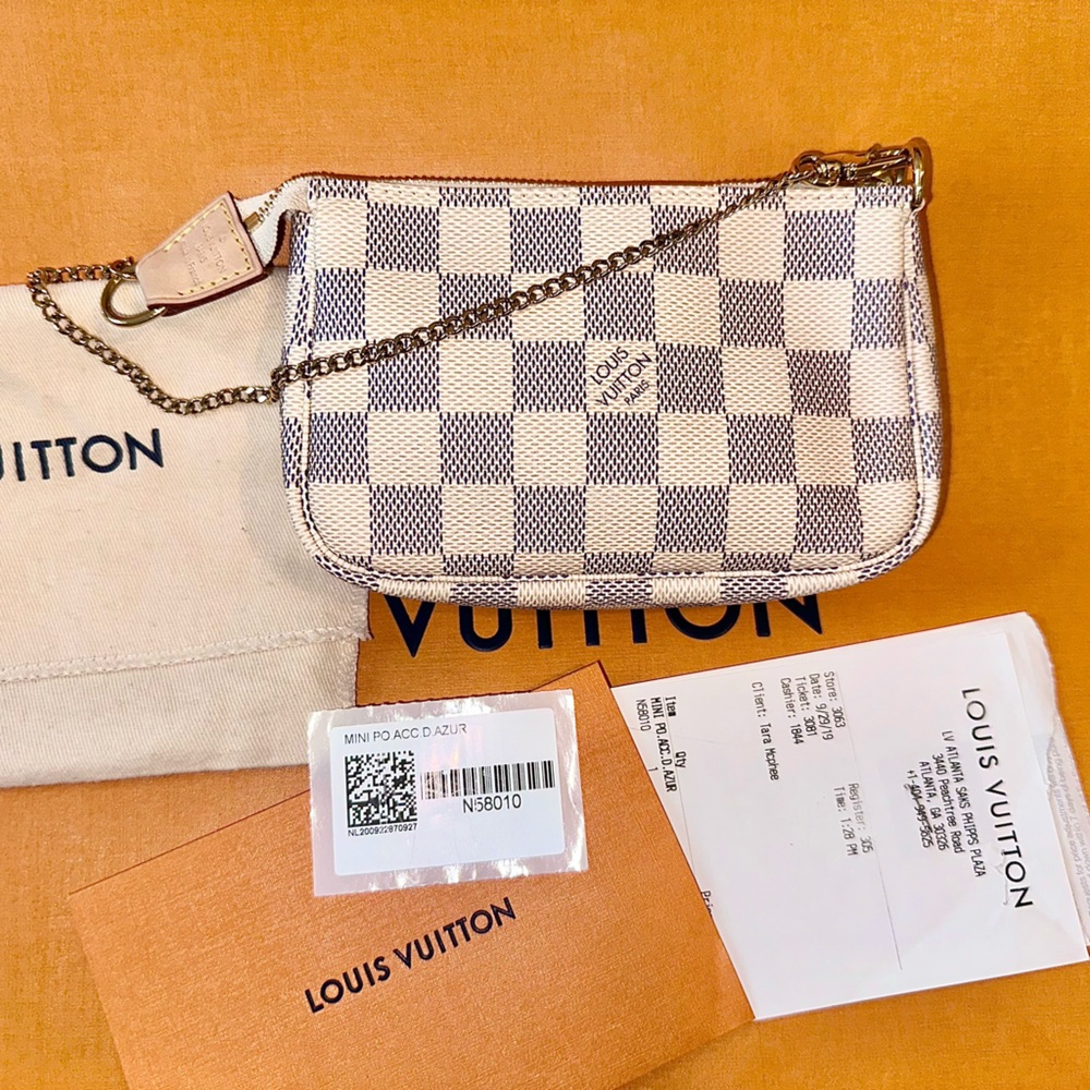 NWT ✨Louis Vuitton Damier Azur Mini Pochette - Picture 1 of 16